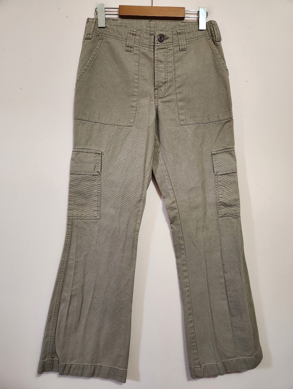 Vintage Y2K 725 Originals Tan Khaki Wide Leg Cargo Pants Canvas Grunge Skater